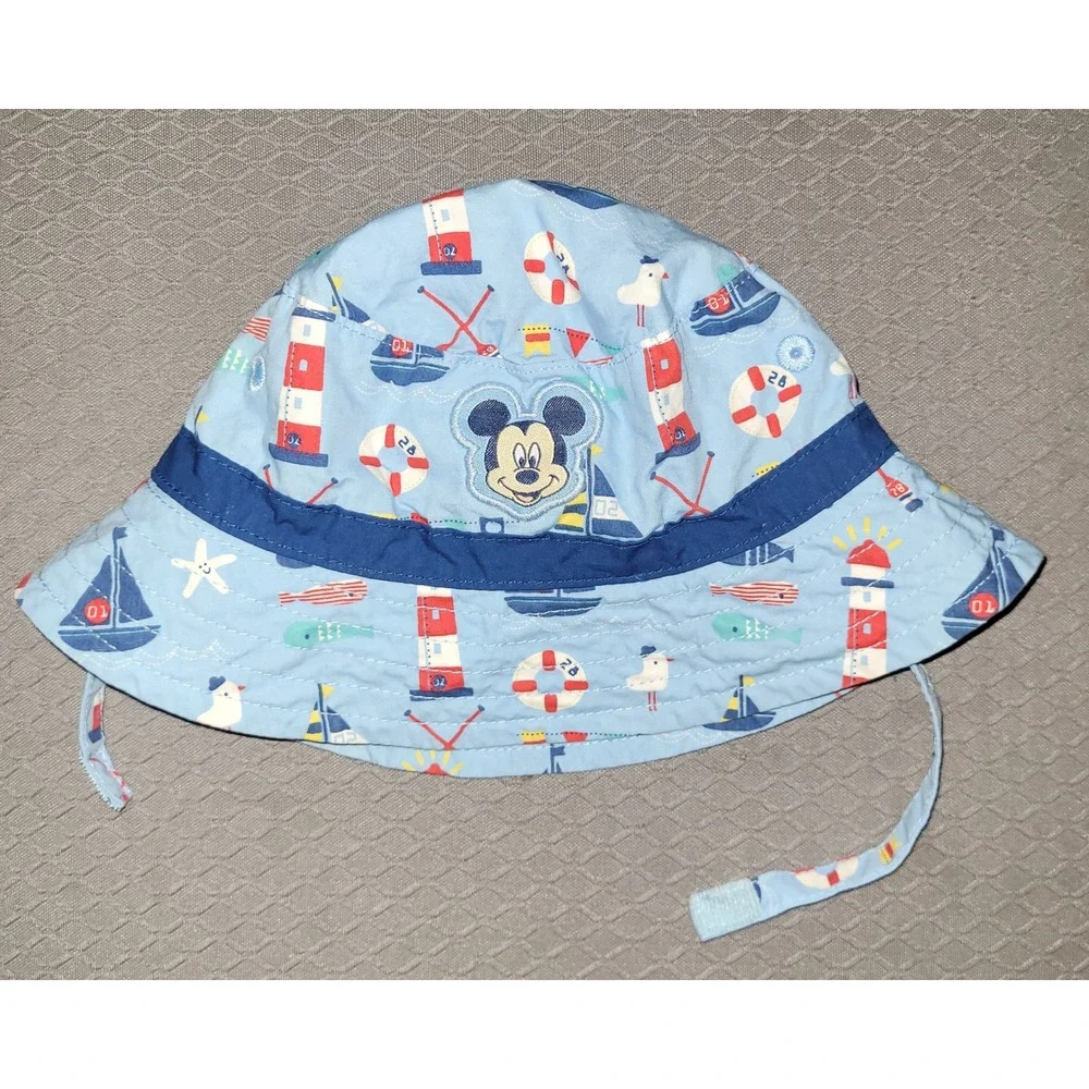 Disney Baby Mickey Mouse Nautical Lighthouse Bucket Sun Hat - 6-12 Months